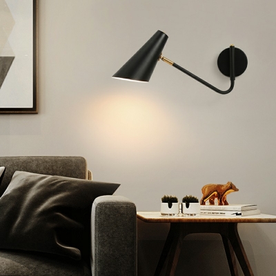 1-Light Sconce Lights Industrial Style Cone Shape Metal Wall Mounted Reading Lamp
