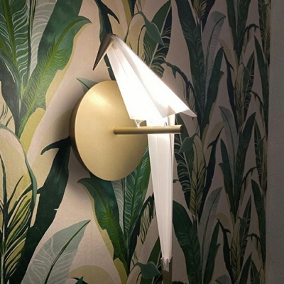1-Light Sconce Shades Kids Style Bird Shape Metal Wall Mounted Light Fixture