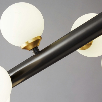 12-Light Island Lighting Modern Style Ball Shape Metal Pendant Light Fixture