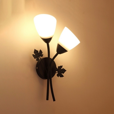 2-Light Wall Lighting Ideas Traditional Style Bell Shape Metal Sconce Lights