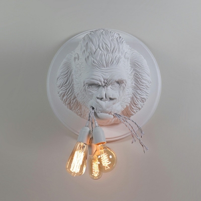 3-Light Sconce Lights Kids Style Orangutan Shape Metal Wall Light Fixtures
