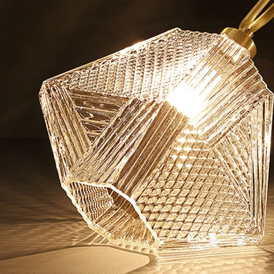 Clear Semi Flush Light Fixtures Diamond Shade Simplicity Style Crystal Semi Flush Mount for Living Room