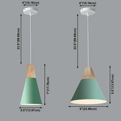 Contemporary Funnel Hanging Pendant Lights Metallic Down Lighting Pendant