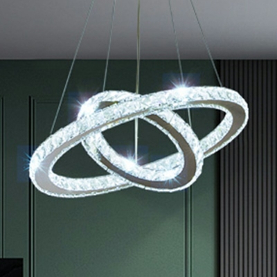 Modern Layered Chandelier Lighting Fixtures Beveled K9 Crystal Chandelier Pendant Light