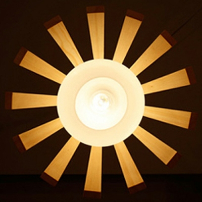 Modern Simple Down Lighting Wood Material Hanging Light Kit for Living Room