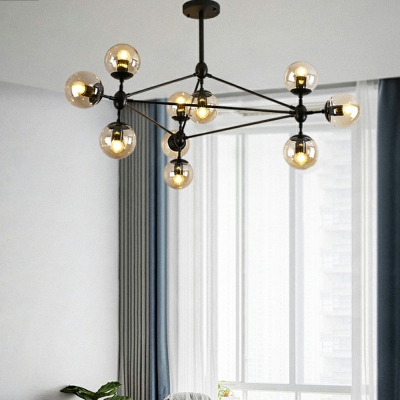 Modern Style LED Chandelier Light Nordic Style Glass Metal Pendant Light for Living Room