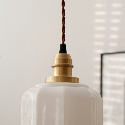 Nordic Jar Hanging Pendant Lights Frosted White Glass Down Lighting Pendant