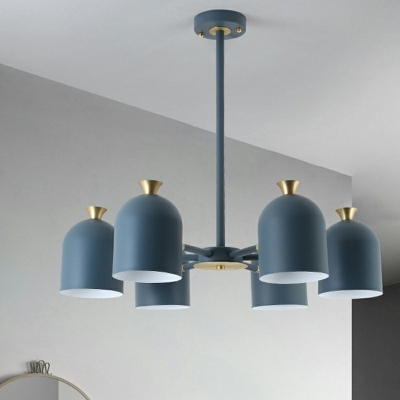 Nordic Style Macaron Chandelier Light Modern Style Metal Hanging Light for Living Room