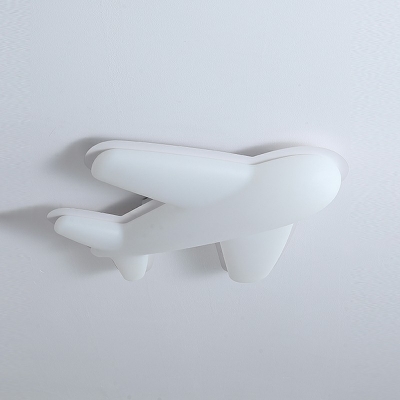 1-Light Flush Mount Light Kids Style Airplane Shape Plastic Ceiling Mounted Fixture