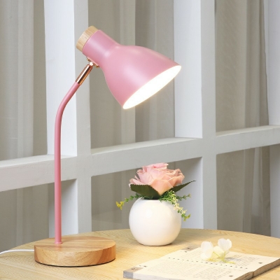 1-Light Nightstand Lamp Minimalist Style Cone Shape Metal Night Table Lamps