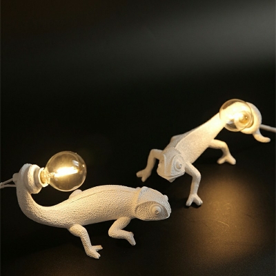 1-Light Sconce Light Fixtures Kids Style Lizard Shape Resin Wall Mounted Lighting