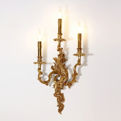 2-Light Sconce Lights Minimalist Style Candel Shape Metal Wall Light Fixtures