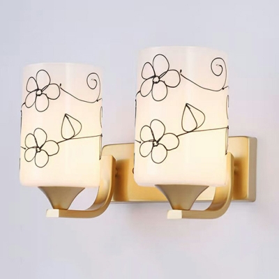 2-Light Sconce Lights Triditional Style Cylinder Shape Metal Wall Mounted Lamps
