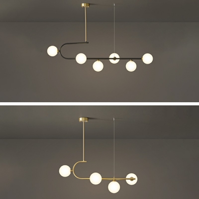 6-Light Island Lighting Modern Style Ball Shape Metal Hanging Light Fixtures