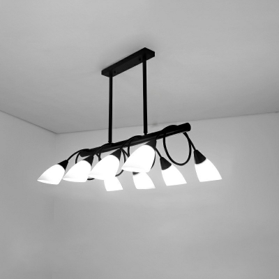 8 Lights Dispersed Shade Hanging Light Modern Style Glass Pendant Light for Living Room