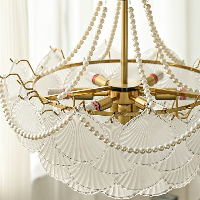 American Style Chandelier Glass Material Shade Ceiling Chandelier for Dining Room