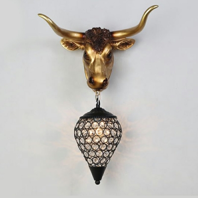 Animal Shade Flush Mount Wall Sconce Crystal Globe Flush Wall Sconce for Living Room