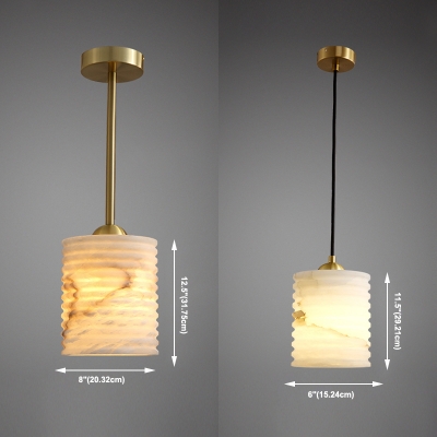 Drum Stone Down Lighting Pendant 1 Light Modern Simplicity Minimalist Hanging Lamp