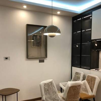 Chandelier Light Fixture Round Shade Modern Style Glass Chandelier Pendant Light for Living Room