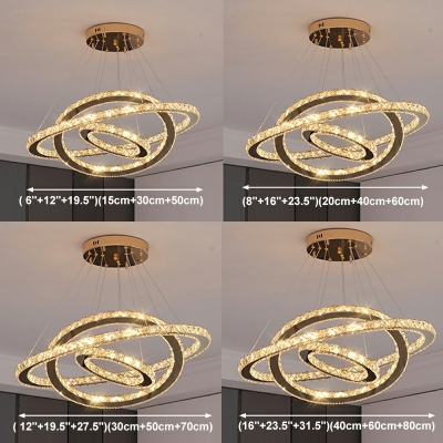 Minimalism Layered Chandelier Lights Faceted Clear Crystal Prism Ceiling Chandelier
