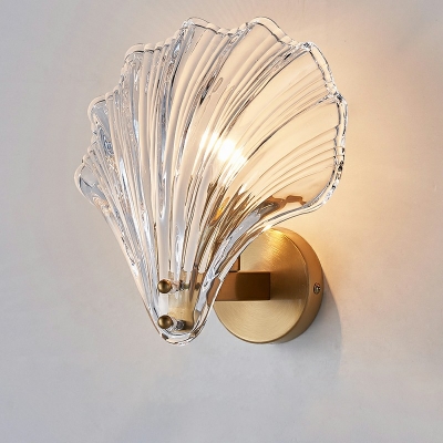 Modern Flush Mount Wall Sconce Glass Shade Wall Mounted Lamps for Bedroom Living Room