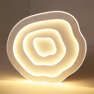 Modern Style Cloud Flush-Mount Light Fixture Metal 1-Light Flush Light in White