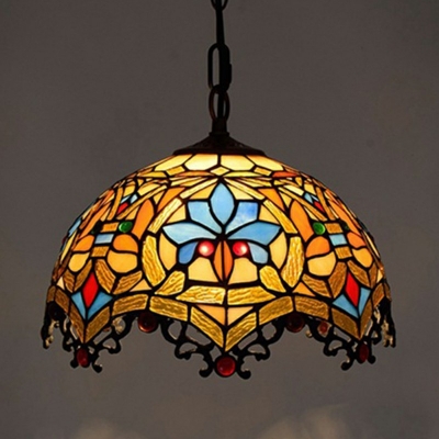 Pendant Light Kit Semicircular Shade Modern Style Glass Pendant Light for Living Room