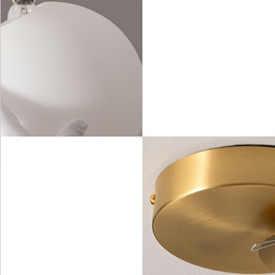 1-Light Flushmount Lighting Minimalism Style Globe Shape Glass Ceiling Flush Mount