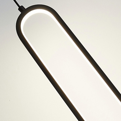 1-Light Pendant Light Fixture Minimalist Style Oval Shape Metal Suspension Lamp