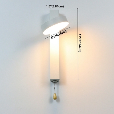 1 Light Round Sconce Light Modern Style Acrylic Wall Lamp Light in Black