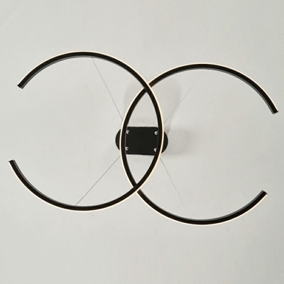 2-Light Chandelier Lighting Modernism Style Circle Shape Metal Hanging Light Fixture