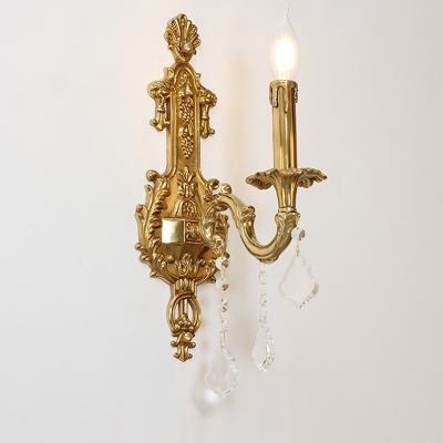 2-Light Wall Lighting Fixtures Minimalist Style Crystal Shape Metal Sconce Lights
