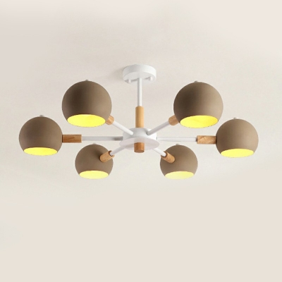 8-Light Pendant Lighting Fixture Minimalist Style Dome Shape Metal Hanging Ceiling Lamp