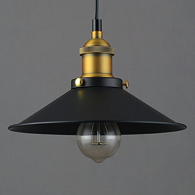 Black Shade Drop Pendant Industrial Hanging Pendant Light for Dining Room