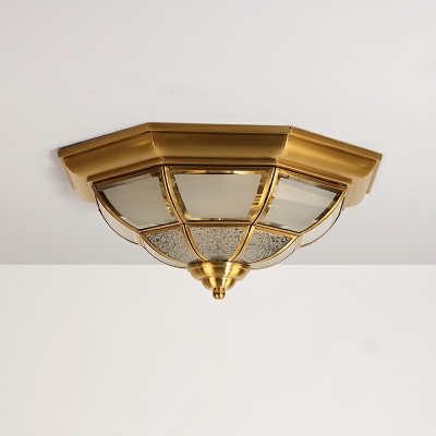 Bowl 3 Light Traditional Vintage Flush Ceiling Light Fixtures Colonial Living Room Close To Ceiling Lamp