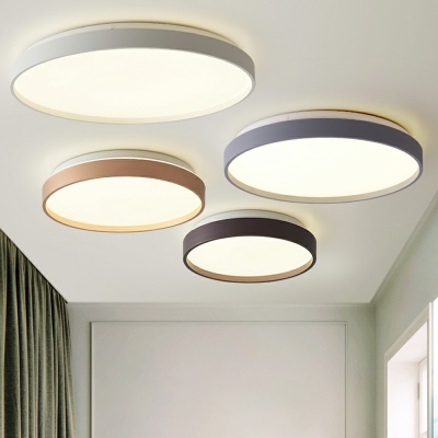Contemporary Disk Flush Mount Light Fixtures Metal and Acrylic Led Flush Ceiling Lights