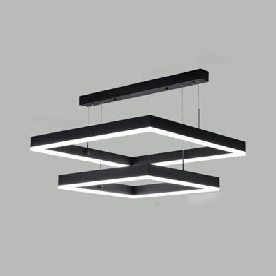 Designer Multiple Squares Suspended Lighting Fixture Metal Pendant Lighting Fixtures