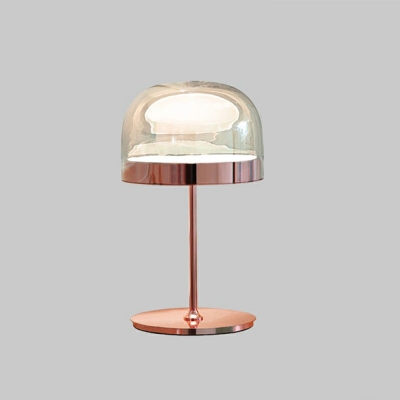 Dome Glass 1 Light Modern Nightstand Lamp Minimalism Night Table Lamps for Living Room