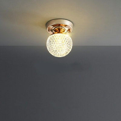Flush Ceiling Light Globe Shade Modern Style Crystal Flush Mount Light Fixtures for Living Room