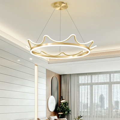 Gold Color Hanging Light Kit Metal Chandelier for Bedroom Living Room