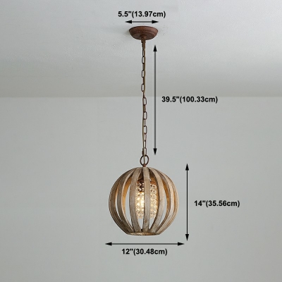 Hanging Chandelier Globe Shade Modern Style Crystal Pendant Light for Living Room