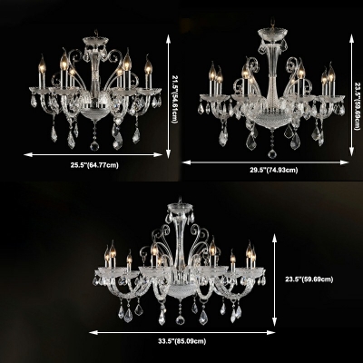 Hanging Light Kit Candle Shade Modern Style Crystal Suspension Light for Living Room