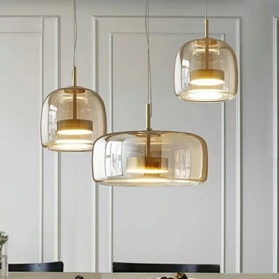 Industrial Hanging Lamp Kit LED Glass Hanging Pendant Lights for Dining Room