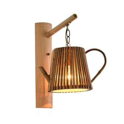 Japanese Style Wood Wall Light Modern Style Creative Wall Sconce Light for Aisle
