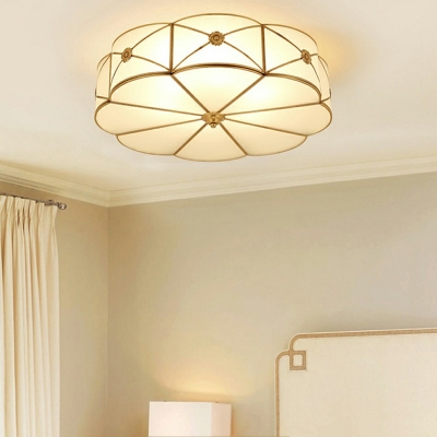 Led Flush Mount Ceiling Lights Round Shade Modern Style Glass Flush Light for Living Room