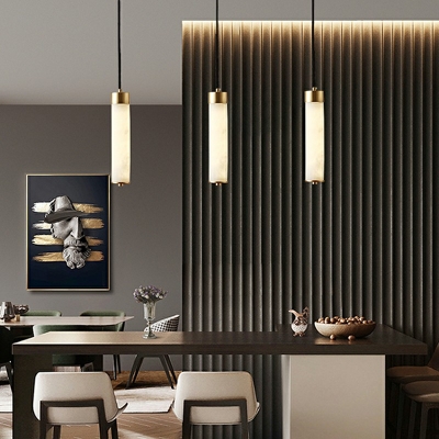 Linear 1 Light Hanging Pendnant Lamp White Modern Minimalist Pendant Light for Living Room