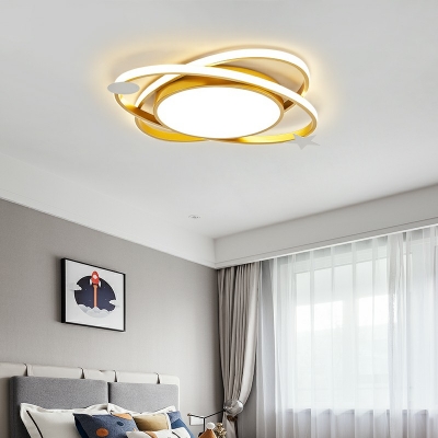 Macaron Circular Ring Flush Mount Ceiling Light Fixtures Metal Flush Mount Ceiling Lamp