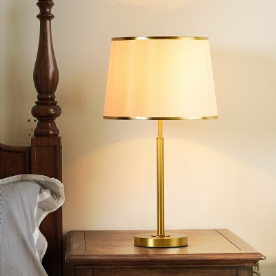 Metal Nightstand Lamp White Modern Minimalism Drum Nights and Lamp for Living Room