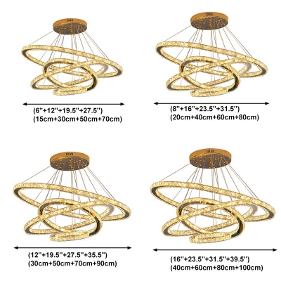 Modern Layered Chandelier Lighting Fixtures Beveled K9 Crystal Chandelier Pendant Light