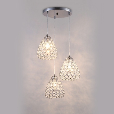 Modern Pendants Light Fixtures Crystal Globe Elegant Hangling Ceiling Light for Dinning Room